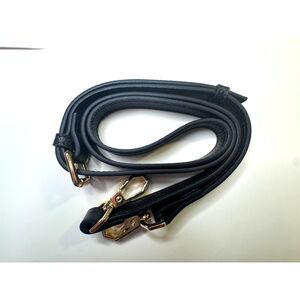 Strap for Bag Purse Pocketbook Black Leather Gold Hardware 28"-48"